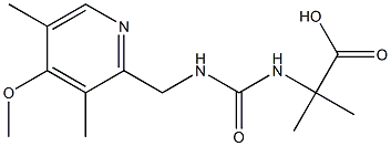 2-({[(4-methoxy-3,5-dimethylpyridin-2-yl)methyl]carbamoyl}amino)-2-methylpropanoic acid 结构式