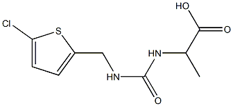 2-({[(5-chlorothiophen-2-yl)methyl]carbamoyl}amino)propanoic acid 化学構造式