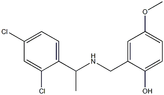 2-({[1-(2,4-dichlorophenyl)ethyl]amino}methyl)-4-methoxyphenol 结构式