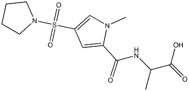 2-({[1-methyl-4-(pyrrolidin-1-ylsulfonyl)-1H-pyrrol-2-yl]carbonyl}amino)propanoic acid Structure