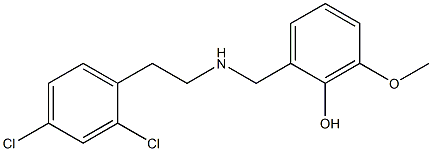 2-({[2-(2,4-dichlorophenyl)ethyl]amino}methyl)-6-methoxyphenol 化学構造式