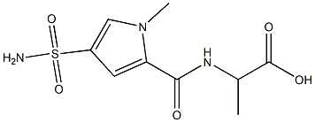 2-({[4-(aminosulfonyl)-1-methyl-1H-pyrrol-2-yl]carbonyl}amino)propanoic acid 结构式