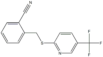 2-({[5-(trifluoromethyl)pyridin-2-yl]sulfanyl}methyl)benzonitrile,,结构式