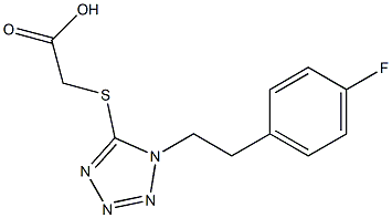 2-({1-[2-(4-fluorophenyl)ethyl]-1H-1,2,3,4-tetrazol-5-yl}sulfanyl)acetic acid 结构式