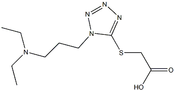 2-({1-[3-(diethylamino)propyl]-1H-1,2,3,4-tetrazol-5-yl}sulfanyl)acetic acid,,结构式