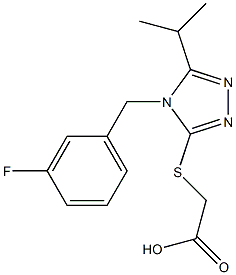 2-({4-[(3-fluorophenyl)methyl]-5-(propan-2-yl)-4H-1,2,4-triazol-3-yl}sulfanyl)acetic acid 结构式