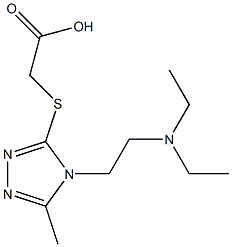 2-({4-[2-(diethylamino)ethyl]-5-methyl-4H-1,2,4-triazol-3-yl}sulfanyl)acetic acid 化学構造式