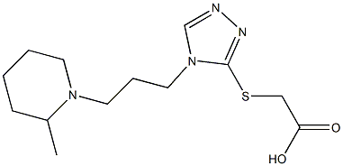 2-({4-[3-(2-methylpiperidin-1-yl)propyl]-4H-1,2,4-triazol-3-yl}sulfanyl)acetic acid,,结构式