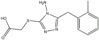 2-({4-amino-5-[(2-methylphenyl)methyl]-4H-1,2,4-triazol-3-yl}sulfanyl)acetic acid,,结构式