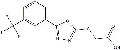 2-({5-[3-(trifluoromethyl)phenyl]-1,3,4-oxadiazol-2-yl}sulfanyl)acetic acid 结构式