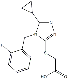 2-({5-cyclopropyl-4-[(2-fluorophenyl)methyl]-4H-1,2,4-triazol-3-yl}sulfanyl)acetic acid,,结构式