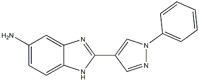 2-(1-phenyl-1H-pyrazol-4-yl)-1H-1,3-benzodiazol-5-amine,,结构式