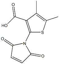 2-(2,5-dioxo-2,5-dihydro-1H-pyrrol-1-yl)-4,5-dimethylthiophene-3-carboxylic acid Struktur
