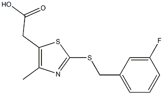 2-(2-{[(3-fluorophenyl)methyl]sulfanyl}-4-methyl-1,3-thiazol-5-yl)acetic acid 化学構造式