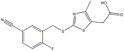 2-(2-{[(5-cyano-2-fluorophenyl)methyl]sulfanyl}-4-methyl-1,3-thiazol-5-yl)acetic acid