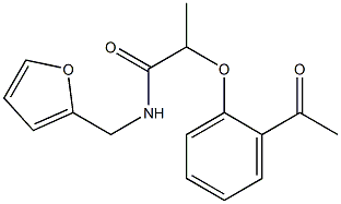 2-(2-acetylphenoxy)-N-(furan-2-ylmethyl)propanamide Struktur