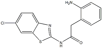 2-(2-aminophenyl)-N-(6-chloro-1,3-benzothiazol-2-yl)acetamide,,结构式