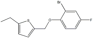 2-(2-bromo-4-fluorophenoxymethyl)-5-ethylthiophene,,结构式