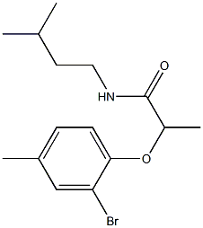 2-(2-bromo-4-methylphenoxy)-N-(3-methylbutyl)propanamide 化学構造式