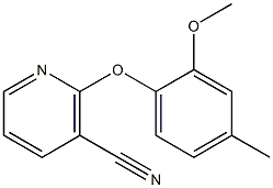 2-(2-methoxy-4-methylphenoxy)nicotinonitrile Struktur