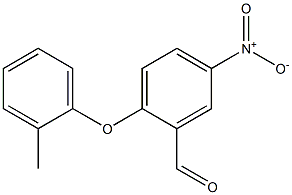 2-(2-methylphenoxy)-5-nitrobenzaldehyde Struktur