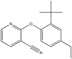 2-(2-tert-butyl-4-ethylphenoxy)pyridine-3-carbonitrile,,结构式