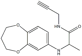 2-(3,4-dihydro-2H-1,5-benzodioxepin-7-ylamino)-N-(prop-2-yn-1-yl)propanamide 结构式