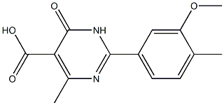 2-(3-methoxy-4-methylphenyl)-4-methyl-6-oxo-1,6-dihydropyrimidine-5-carboxylic acid,,结构式