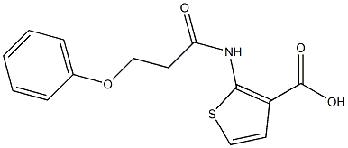 2-(3-phenoxypropanamido)thiophene-3-carboxylic acid Struktur