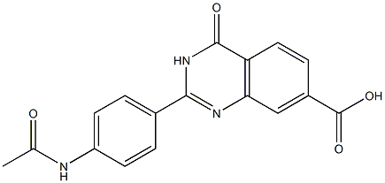 2-(4-acetamidophenyl)-4-oxo-3,4-dihydroquinazoline-7-carboxylic acid,,结构式