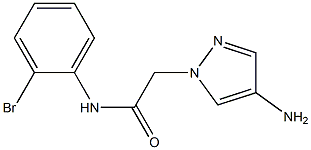 2-(4-amino-1H-pyrazol-1-yl)-N-(2-bromophenyl)acetamide,,结构式