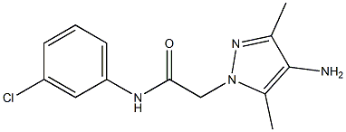 2-(4-amino-3,5-dimethyl-1H-pyrazol-1-yl)-N-(3-chlorophenyl)acetamide Struktur