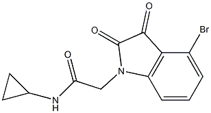 2-(4-bromo-2,3-dioxo-2,3-dihydro-1H-indol-1-yl)-N-cyclopropylacetamide Struktur