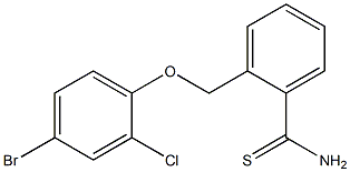 2-(4-bromo-2-chlorophenoxymethyl)benzene-1-carbothioamide 化学構造式