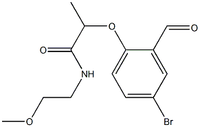 2-(4-bromo-2-formylphenoxy)-N-(2-methoxyethyl)propanamide 化学構造式