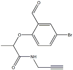 2-(4-bromo-2-formylphenoxy)-N-(prop-2-yn-1-yl)propanamide Struktur