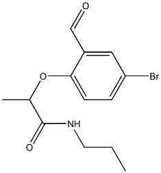 2-(4-bromo-2-formylphenoxy)-N-propylpropanamide,,结构式