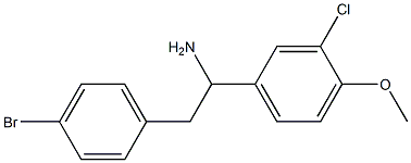 2-(4-bromophenyl)-1-(3-chloro-4-methoxyphenyl)ethan-1-amine Struktur