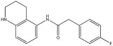 2-(4-fluorophenyl)-N-(1,2,3,4-tetrahydroquinolin-5-yl)acetamide 结构式