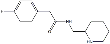 2-(4-fluorophenyl)-N-(piperidin-2-ylmethyl)acetamide 化学構造式