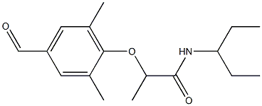 2-(4-formyl-2,6-dimethylphenoxy)-N-(pentan-3-yl)propanamide,,结构式