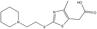 2-(4-methyl-2-{[2-(piperidin-1-yl)ethyl]sulfanyl}-1,3-thiazol-5-yl)acetic acid 结构式