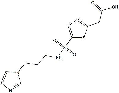 2-(5-{[3-(1H-imidazol-1-yl)propyl]sulfamoyl}thiophen-2-yl)acetic acid,,结构式