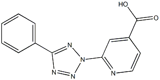 2-(5-phenyl-2H-1,2,3,4-tetrazol-2-yl)pyridine-4-carboxylic acid Struktur