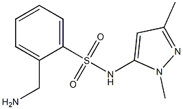 2-(aminomethyl)-N-(1,3-dimethyl-1H-pyrazol-5-yl)benzenesulfonamide,,结构式