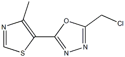 2-(chloromethyl)-5-(4-methyl-1,3-thiazol-5-yl)-1,3,4-oxadiazole,,结构式