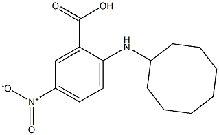 2-(cyclooctylamino)-5-nitrobenzoic acid,,结构式