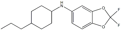 2,2-difluoro-N-(4-propylcyclohexyl)-2H-1,3-benzodioxol-5-amine,,结构式