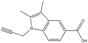 2,3-dimethyl-1-(prop-2-yn-1-yl)-1H-indole-5-carboxylic acid 结构式
