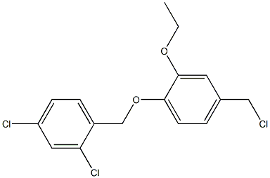 2,4-dichloro-1-[4-(chloromethyl)-2-ethoxyphenoxymethyl]benzene 结构式